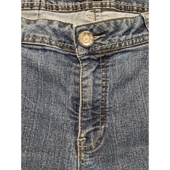 One 5 One BootCut Jeans Women's 16 Med Wash Jeweled Accents PLEASE READ, SEE PIC - Picture 7 of 14